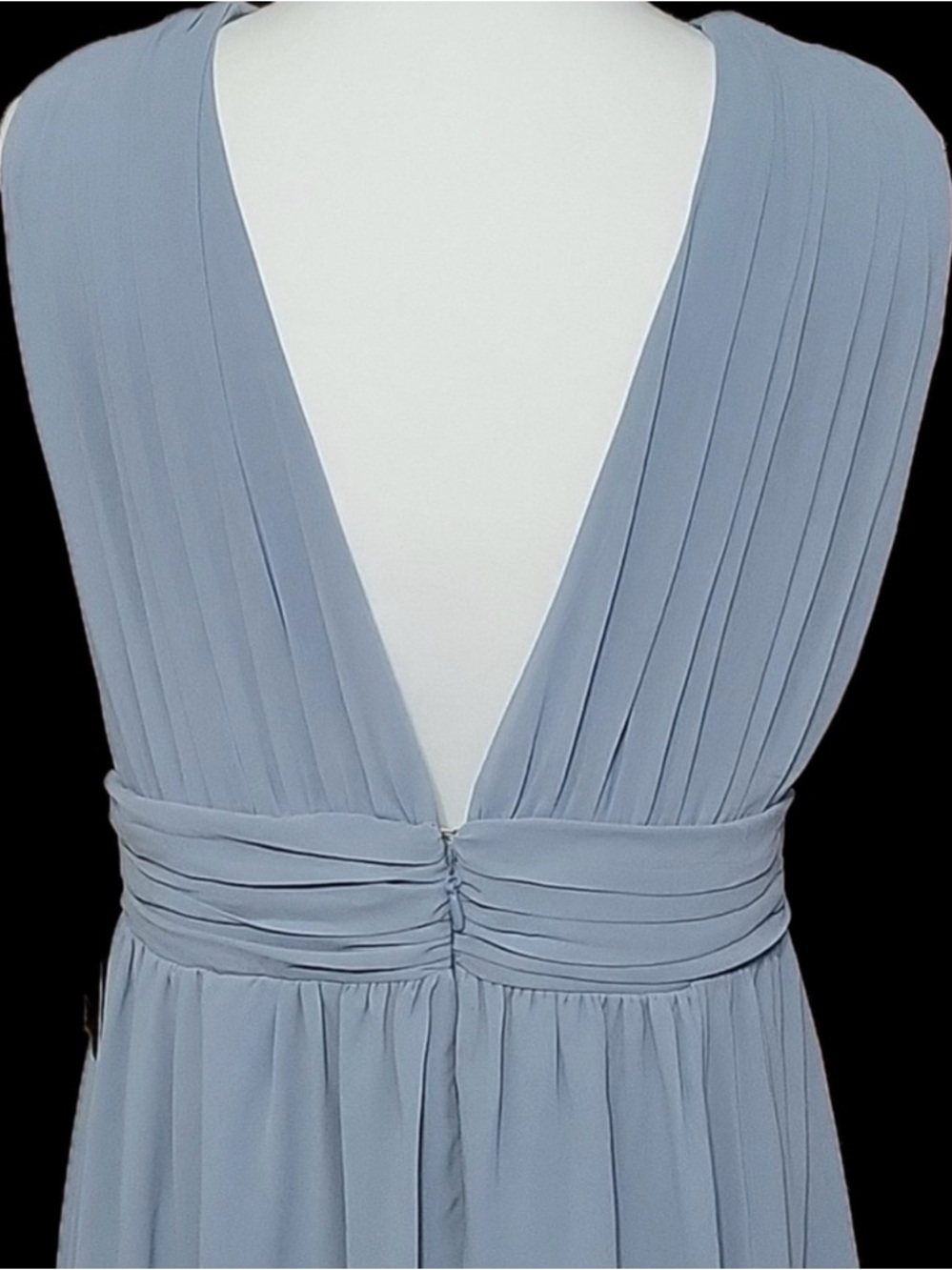 Lulu’s Elegant Light Blue V-Neck Maxi Dress with Side Slit - Picture 8 of 9